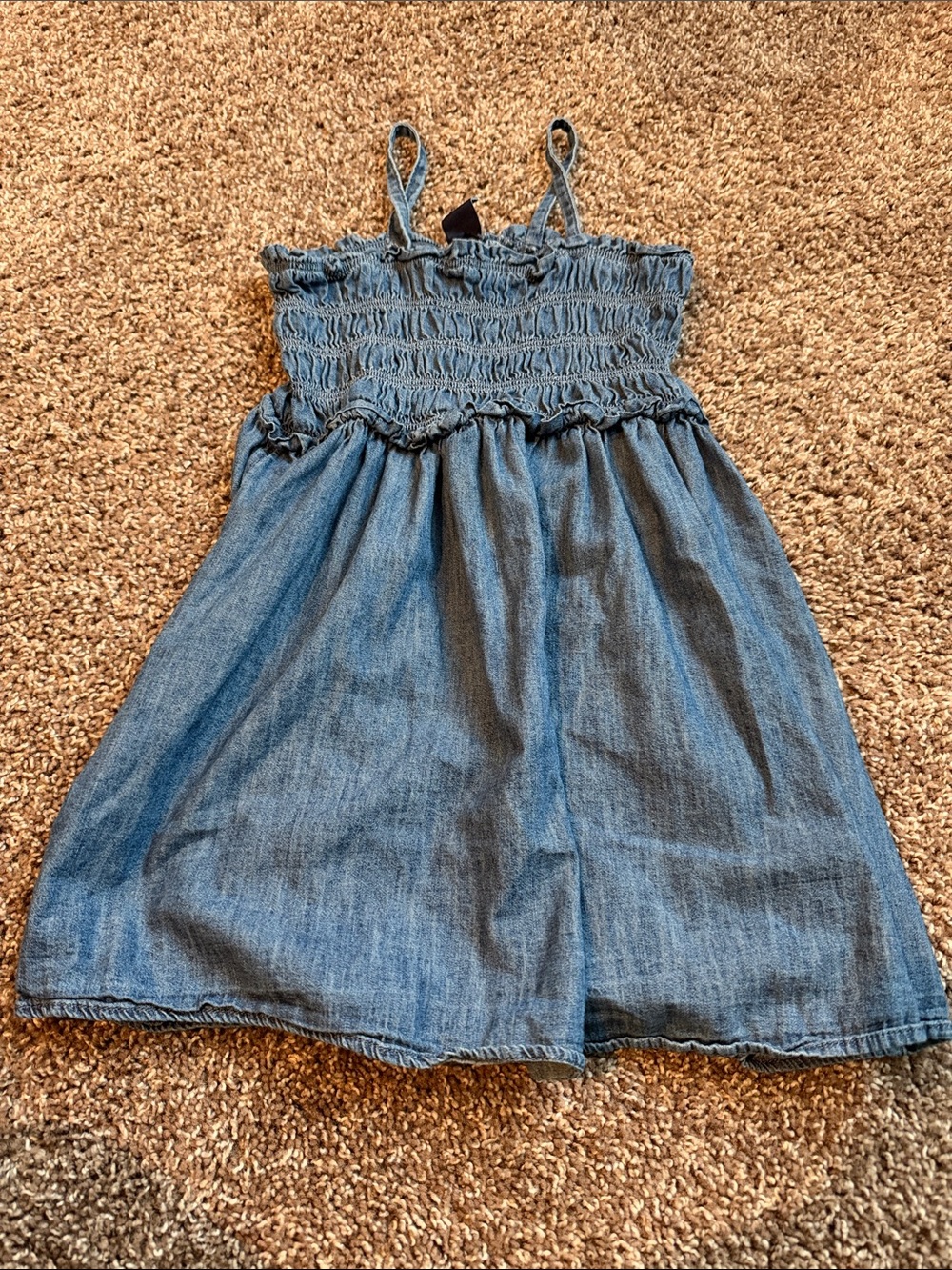 Gap Girls Denim Smocked Sundress - Blue